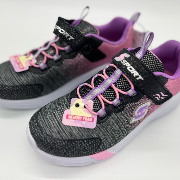 S Sport By Skechers Girls' Jenni Ombre Print Sneakers - Black /Pink Size w/box - Picture 2 of 9